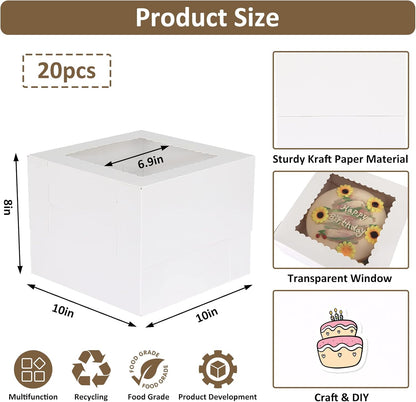 Paper Box,White,20pcs,10*10*8 Inch
